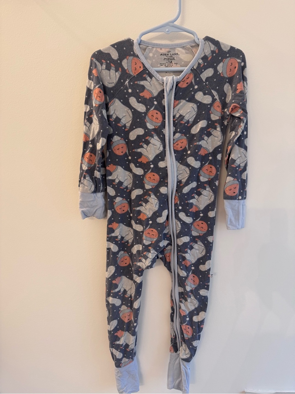 Caden Lane Navy Astronaut Print Baby One-Piece